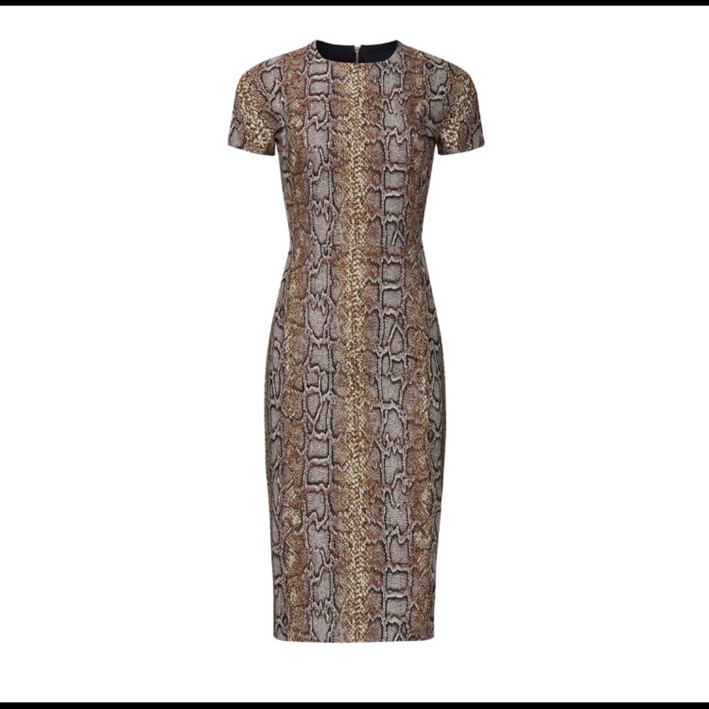 Victoria Beckham snakeskin print sheath dress